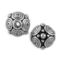 TierraCast Spirals Bead 9x8mm Pewter Antique Silver Plated (1-Pc)