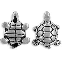 TierraCast Turtle Bead 12x15mm Pewter Antique Silver Plated (1-Pc)