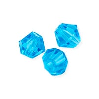 VALUED Faceted Bicone 4mm Aquamarine Crystal Beads (14