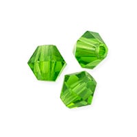 VALUED Faceted Bicone 4mm Peridot Crystal Beads (16