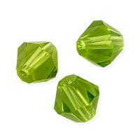 VALUED Faceted Bicone 8mm Peridot Crystal Beads (12