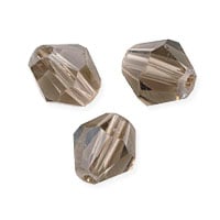 VALUED Faceted Bicone 8mm Smoky Quartz Crystal Beads (12