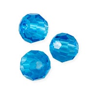 VALUED Faceted Round 6mm Aquamarine Crystal Beads (14