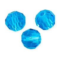 VALUED Faceted Round 8mm Aquamarine Crystal Beads (20