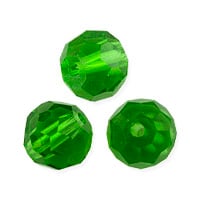 VALUED Faceted Round 8mm Emerald Crystal Beads (20