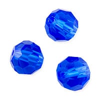 VALUED Faceted Round 8mm Sapphire Crystal Beads (20