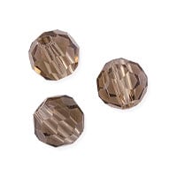 VALUED Faceted Round 6mm Smoky Quartz Crystal Beads (14