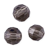VALUED Faceted Round 8mm Smoky Quartz Crystal Beads (20