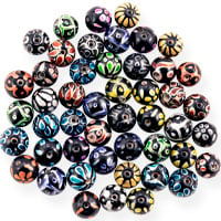 Hand Painted Bead Mix 12mm (1/4 Pound Bag)