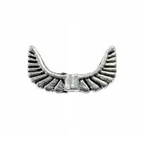 Angel Wings Bead 10x19mm Pewter Antique Silver Plated (1-Pc)