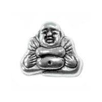 Buddha Bead 9.5x8mm Pewter Antique Silver Plated (1-Pc)