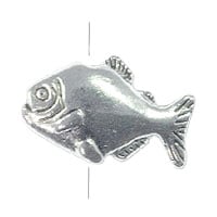 Fish Bead 10x16mm Pewter Antique Silver Plated (1-Pc)