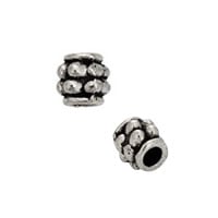 Stacked Flower Heishi Bead 4mm Pewter Antique Silver Plated (10-Pcs)