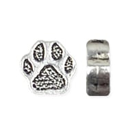 TierraCast Paw Bead 6x6mm Pewter Antiqued Silver Plated (1-Pc)