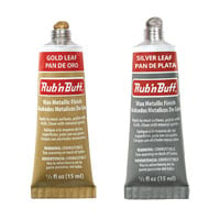 AMACO Rub 'n Buff 2 Color Kit - Gold Leaf and Silver Leaf 15ml Tubes Wax Metallic Finish