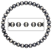 Sterling Silver Navajo Pearl Stretchy Bracelet with 5mm Beads