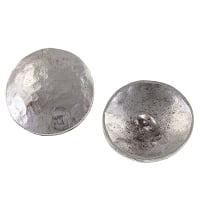 Textured 17mm Round Button Antique Silver