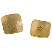 Textured 16mm Square Button Satin Gold