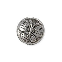 Butterfly Bead 12x5mm Pewter Antique Silver Plated (1-Pc)