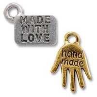 Pewter Made with Love Tags