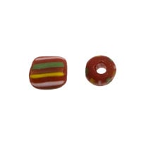 Ghana Glass Gooseberry Bead 5mm Red/Yellow/Green (10-Pcs)