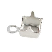 Cup Chain End Connector 3mm Silver Plated (2-Pcs)