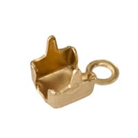 Cup Chain End Connector 3mm Gold Plated (2-Pcs)