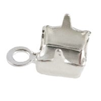 Cup Chain End Connector 4mm Silver Plated (2-Pcs)