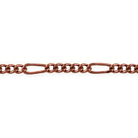 Figaro Long and Short Chain 6x2.5mm Antique Copper Plated (Priced per Foot)
