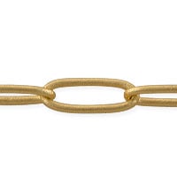 Paperclip Cable Chain 7.9x2.3mm Satin Hamilton Gold Plated (Priced Per Foot)