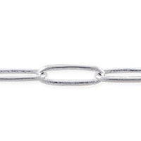 Paperclip Cable Chain 7.9 x 2.3mm Silver Plated (Priced Per Foot)