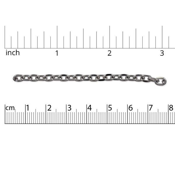 Faceted Curb Chain 6x4mm Surgical Stainless Steel (Priced per Foot)