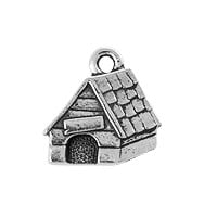 TierraCast Dog House Charm 15mm Antique Silver Plated (1-Pc)