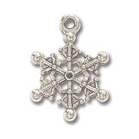 Charm - Snowflake 16x15mm Pewter Antique Silver Plated (1-Pc)