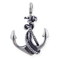 Anchor Charm 27x20mm Sterling Silver (1-Pc)