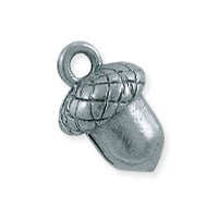 Acorn Charm 15x10mm Pewter Antique Silver Plated (1-Pc)