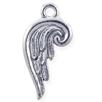 Angel Wing Charm 19x10mm Pewter Antique Silver Plated (1-Pc)