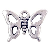 Butterfly Charm 12x16mm Pewter Antique Silver Plated (1-Pc)