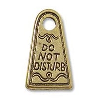 Do Not Disturb Charm 18x11mm Pewter Antique Gold Plated (1-Pc)