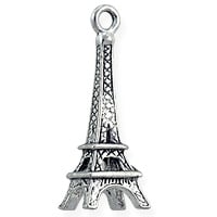 Eiffel Tower Charm 15x9mm Pewter Antique Silver Plated (1-Pc)