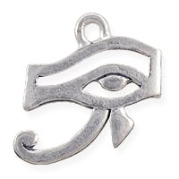 Eye of Ra Charm 16x17mm Pewter Antique Silver Plated (1-Pc)