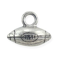 Football Charm 11x13mm Pewter Antique Silver Plated (1-Pc)