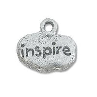 Inspire Charm 9x12mm Pewter Antique Silver Plated (1-Pc)