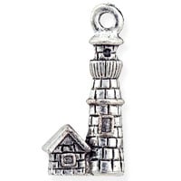 Lighthouse Charm 21x10mm Pewter Antique Silver Plated (1-Pc)