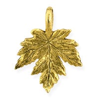 Maple Leaf Charm 15x12mm Pewter Antique Gold Plated (1-Pc)