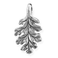 Oak Leaf Charm 16x9mm Pewter Antique Silver Plated (1-Pc)