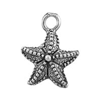 Starfish Charm 16x12mm Pewter Antique Silver Plated (1-Pc)