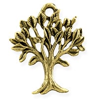 Tree of Life Charm 20x17mm Pewter Antique Gold Plated (1-Pc)