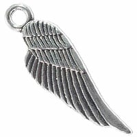 Wing Charm 29x8.5mm Pewter Antique Silver Plated (1-Pc)