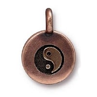 TierraCast Yin Yang Charm 12x17mm Pewter Antique Copper Plated (1-Pc)